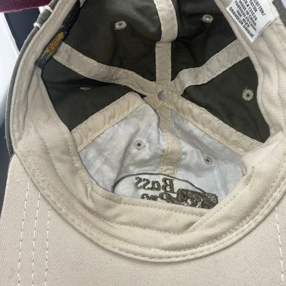 Bass Pro Shops Plaid Baseball Hat Brown Blue Adjustable Buckle Strap Cap